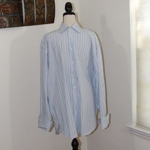 Armani Collezioni,  French Cuff stripped blue dress shirt